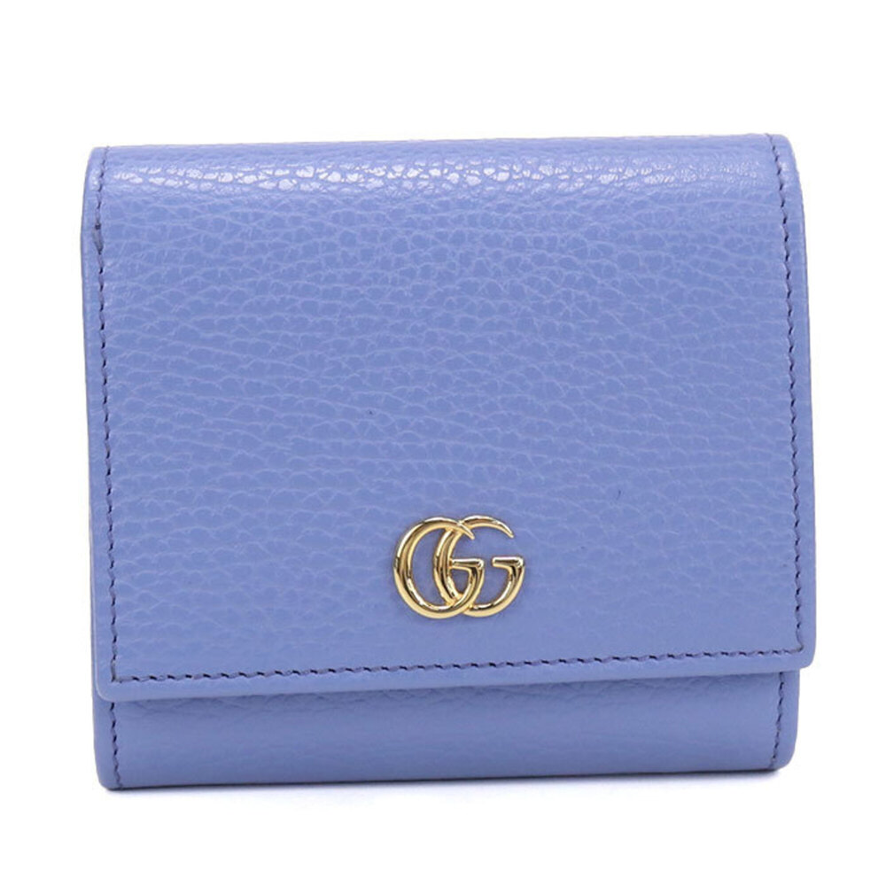 GUCCI Bi-fold Wallet 598587 CAAAR 5241 Two-tone Small Double G Women's Blue
